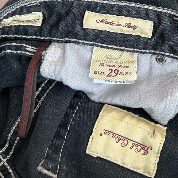 JACOB COHEN Black Rinse Straight Leg Jeans Size 29 - Picture 4 of 7